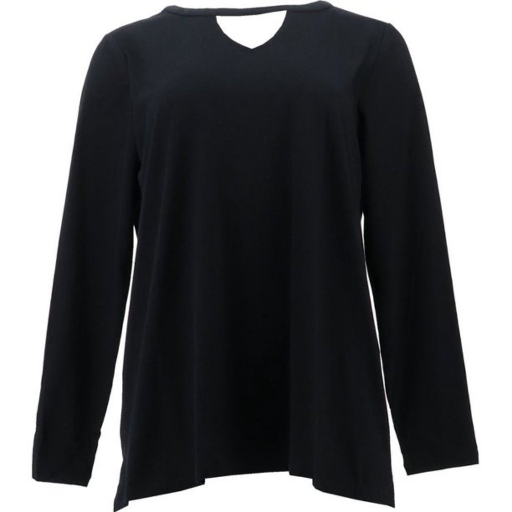 NWT LANDS' END PETITE TUNIC LONG SLEEVE CUT OUT LWCM COLOR RICH PINE (GREEN) PXS